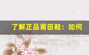 了解正品莆田鞋：如何避免购买到假货