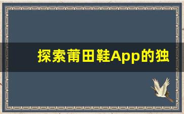 探索莆田鞋App的独特优势与功能