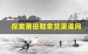 探索莆田鞋拿货渠道网站的最佳采购途径